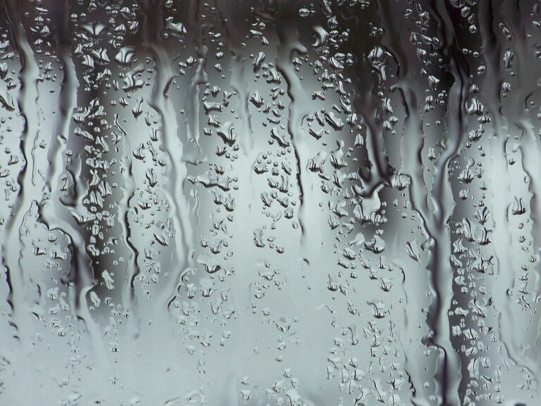 water droplets on shower doors